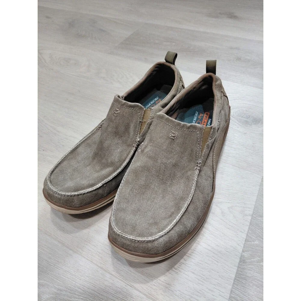 Skechers Relaxed Fit Memory Foam Air Coled Taupe Men Size: 11.5